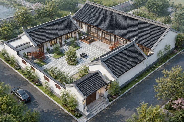 图纸编号:002308 | 面宽13.6-15.4米 | 进深14.5-17.5米